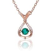Round Green Zircon Mermaid Tail Necklace
