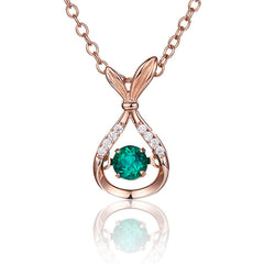 Round Green Zircon Mermaid Tail Necklace
