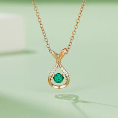 Round Green Zircon Mermaid Tail Necklace