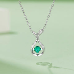 Mermaid Tail with Round Green Zircon Necklace