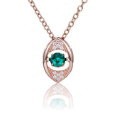Round Green Zircon Eye Shape Necklace