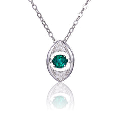Eye Shape with Green Zircon Necklace