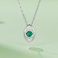 Eye Shape with Green Zircon Necklace