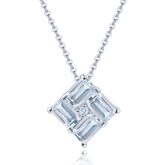 Aquamarine Stone Square Necklace for Women