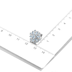 Aquamarine Stone Snowflake Stud Earrings