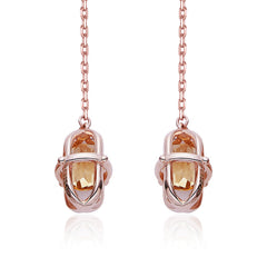 Stylish Yellow Crystal Drop Earrings