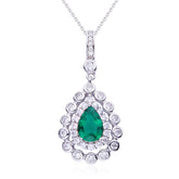 Double Halo 7.5 Carat Green Zircon Necklace