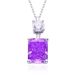 3.0 Carat Rectangle Purple Zircon Necklace