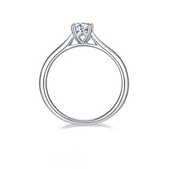 Four Prongs 0.5 Carat Round Cut Moissanite Engagement Ring