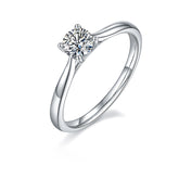 Four Prongs 0.5 Carat Round Cut Moissanite Engagement Ring