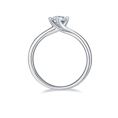 0.5 Carat Round Cut Moissanite Engagement Ring