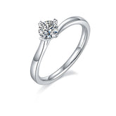 0.5 Carat Round Cut Moissanite Engagement Ring