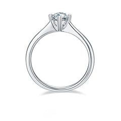 Four Heart Prongs 0.5 Carat Moissanite Engagement Ring