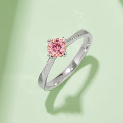 Four Heart Prongs 0.5 Carat Moissanite Engagement Ring