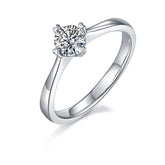 Four Heart Prongs 0.5 Carat Moissanite Engagement Ring