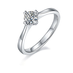 Four Heart Prongs 0.5 Carat Moissanite Engagement Ring