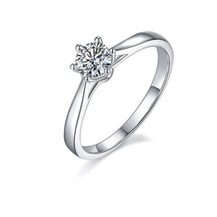 Classic 0.5 Carat Round Moissanite Engagement Ring