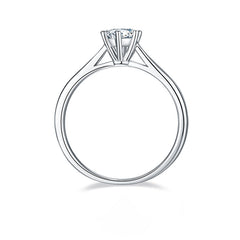 Classic 0.5 Carat Round Moissanite Engagement Ring