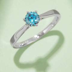 Classic 0.5 Carat Round Moissanite Engagement Ring