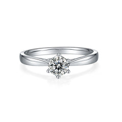 Classic 0.5 Carat Round Moissanite Engagement Ring