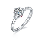 Flower 0.5Carat Round Moissanite Engagement Ring