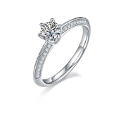 Cathedral 0.5Carat Round Moissanite Engagement Ring
