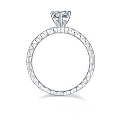 Honeycomb 0.5Carat Round Moissanite Engagement Ring