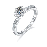 0.5Carat Round Moissanite Flower Engagement Ring