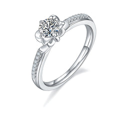 0.5Carat Round Moissanite Flower Engagement Ring