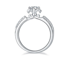0.5Carat Round Moissanite Flower Engagement Ring