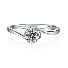 Embraced Arm 0.5Carat Moissanite Engagement Ring