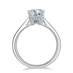 HW Prong 1.0Carat Round Moissanite Engagement Ring
