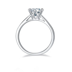 6 Prongs 1.0 Carat Round Moissanite Engagement Ring