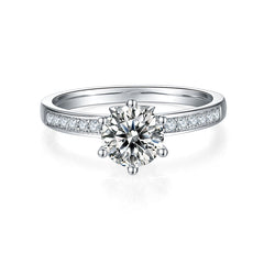1.0Carat Moissanite Cathedral Triangle Engagement Ring