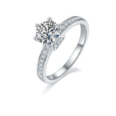 1.0Carat Moissanite Cathedral Triangle Engagement Ring