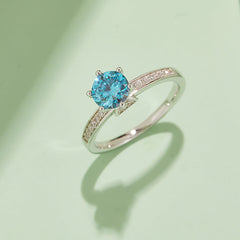 1.0Carat Moissanite Cathedral Triangle Engagement Ring