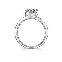1.0Carat Moissanite Embraced Twist Arm Ring