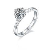 Split Shank 1.0Carat Moissanite Round Engagement Ring