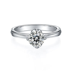 Split Shank 1.0Carat Moissanite Round Engagement Ring