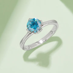 Split Shank 1.0Carat Moissanite Round Engagement Ring