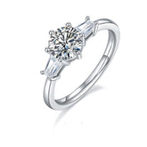 1.0 Carat Round Cut Moissanite Engagement Ring