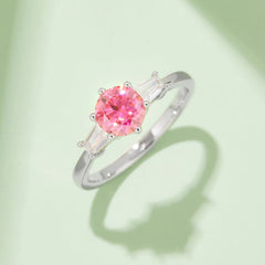 1.0 Carat Round Cut Moissanite Engagement Ring