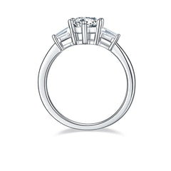 1.0 Carat Round Cut Moissanite Engagement Ring