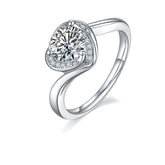 Embraced Heart Shape 1.0Carat Moissanite Engagement Ring