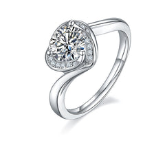 Embraced Heart Shape 1.0Carat Moissanite Engagement Ring