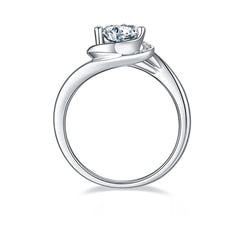 Embraced Heart Shape 1.0Carat Moissanite Engagement Ring