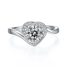 Embraced Heart Shape 1.0Carat Moissanite Engagement Ring