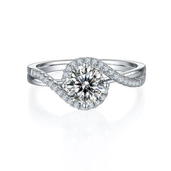 Split Shank Embraced Arm 1.0Carat Moissanite Ring
