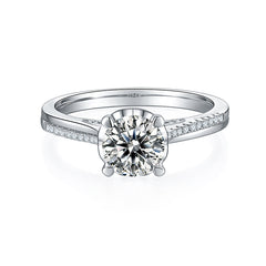 Cathedral 4 Prongs 1.0Carat Moissanite Engagement Ring