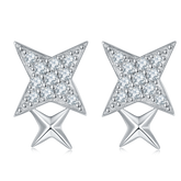 Moissanite Stars Plated Platinum Studs Earrings for Women